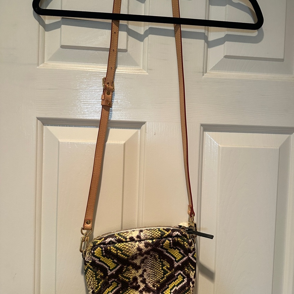 Clare V Yellow and Brown Crossbody Bag